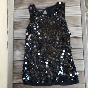 Holiday sequins sparkle tank style top